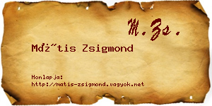 Mátis Zsigmond névjegykártya