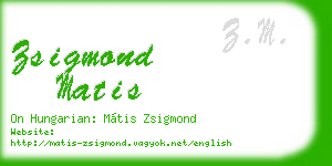 zsigmond matis business card